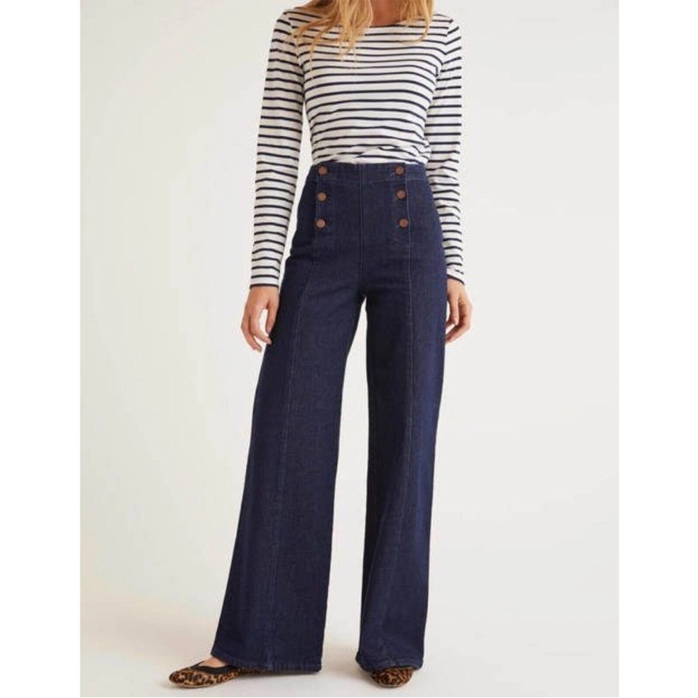 Boden The Helston Sailor Denim Jean Wide Leg Women’s Sz 4P